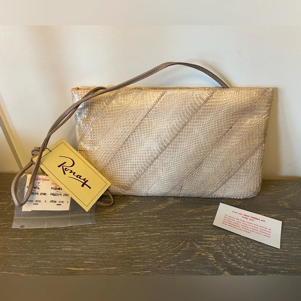 Vintage Ronay Genuine Snakeskin Purse Clutch
